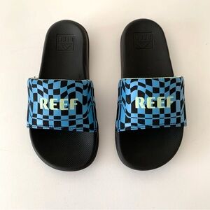 REEF Youth Blue Black Slide Sandals ~ 4Y